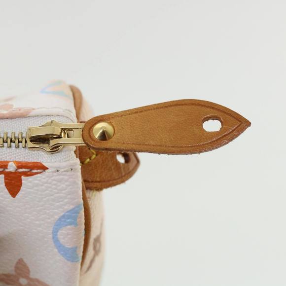 LOUIS VUITTON Monogram Multicolor Mini Speedy Hand Bag White M92645 Auth am548g - Picture 10 of 16